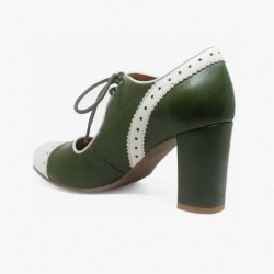 Margot smuk gr�n og cremehvid sn�resko