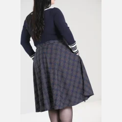Pebbles 50er Check Swing nederdel Navy
