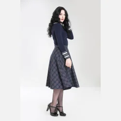 Pebbles 50er Check Swing nederdel Navy