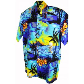 Karmakula Sunset Bl� Hawaii skjorte