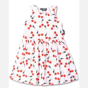 Hvid kjole med kirsebr