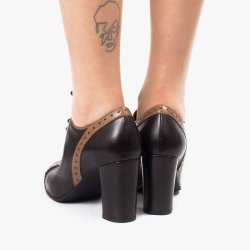 Margot smuk mrk- og lysebrun snresko