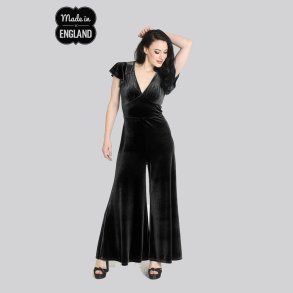 Mischa jumpsuit i sort velour
