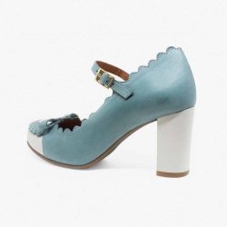 Penelope smuk lysebl og hvid retro sko