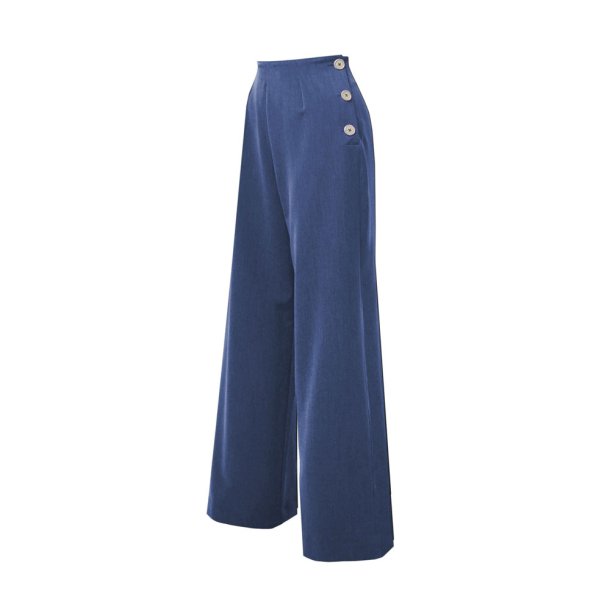 Pretty Retro swing hjtaljede slacks i Airforce bl