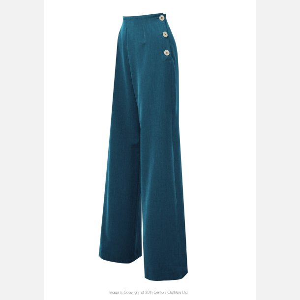 Pretty Retro swing hjtaljede slacks i Petroleumsbl