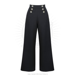 Pretty Retro sailor hjtaljede slacks i sort