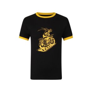 Ringer Biker T-Shirt sort