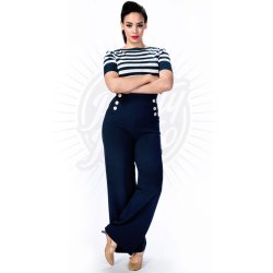 Pretty Retro sailor hjtaljede slacks i navy