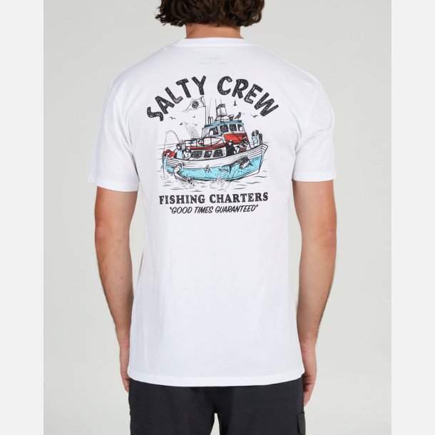 Salty Crew Tee - Fishing Charters White