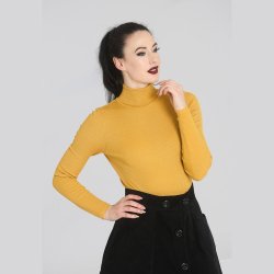 Spiros Turtleneck Top i sennepsgul