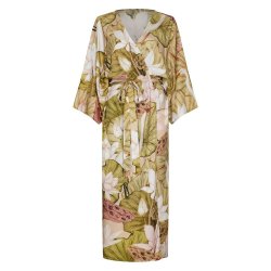Smuk kimono med Hejrer og Lotusblomster